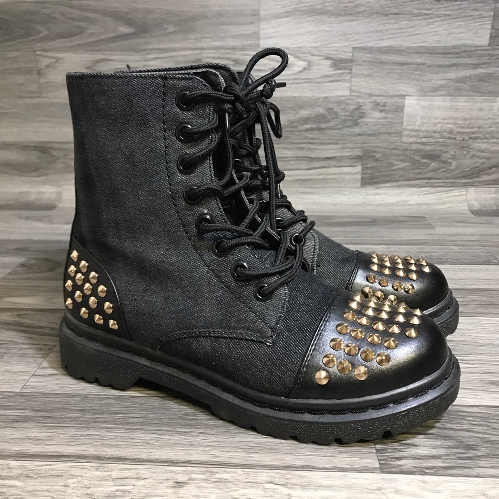 Gia-Mia Black Combat Boots